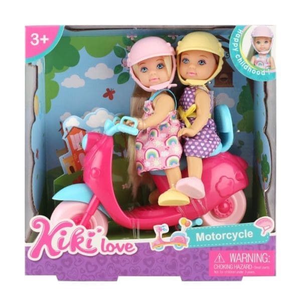 Kiki dukka 11cm 2 stk dukkur v/motorsúkklu +3ár