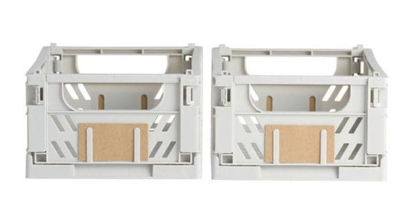 Kassi at leggja saman 25x16,5x10cm 2 stk, gráur