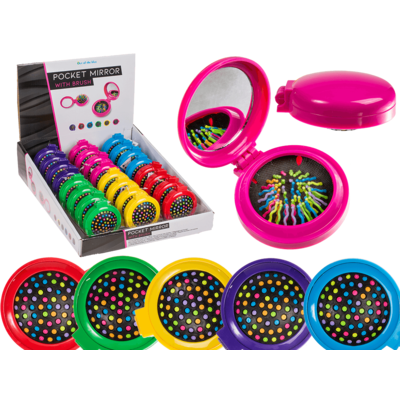 Pocket mirror with brush