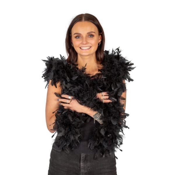 Fjøðurboa, svørt, L:180cm