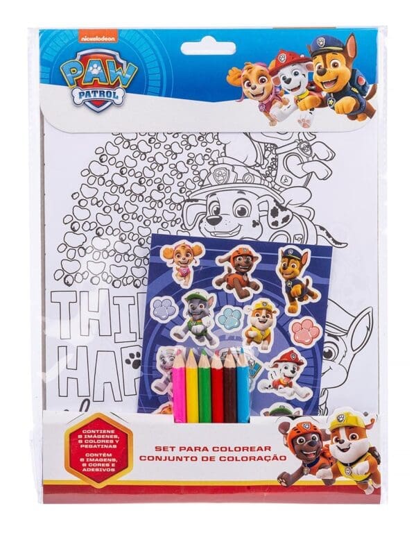 Paw Patrol litblýantar og klistrimerki