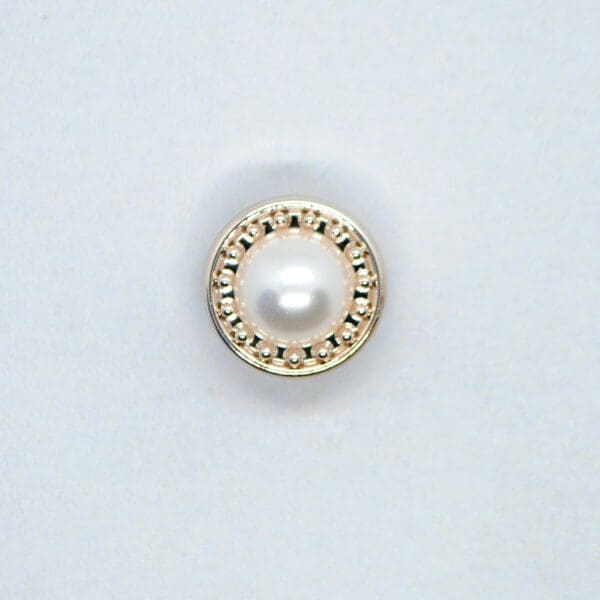 Knappar perla v/gull kanti 12,5mm