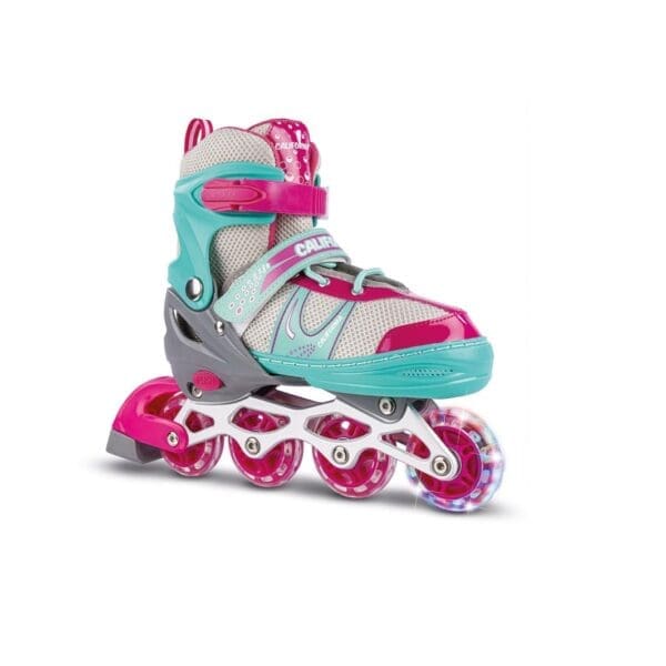 CALIFORNIA INLINE rulliskoytur v/ljós pink/grønar