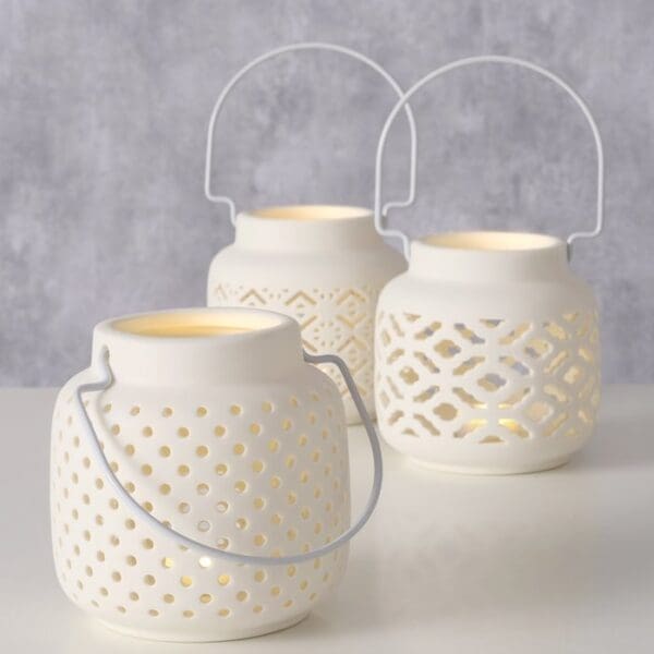 Almo LED fýrfatsstakar H10cm, hvítir, 3ass