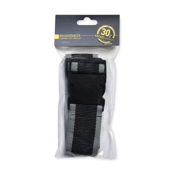 Viðførisreim 90-180x5cm - grátt/svart