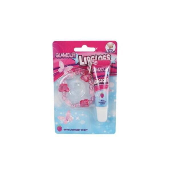 Glamour lipgloss v/ hindbersmakki 12g, og v/armbandi