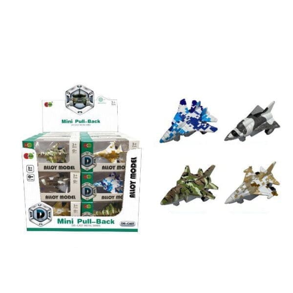 Mini metal flogfar v/pull back, 4 ass