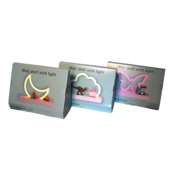 Veggjahill v/neonljós, 3 ass ljósmynstur 30x10x22