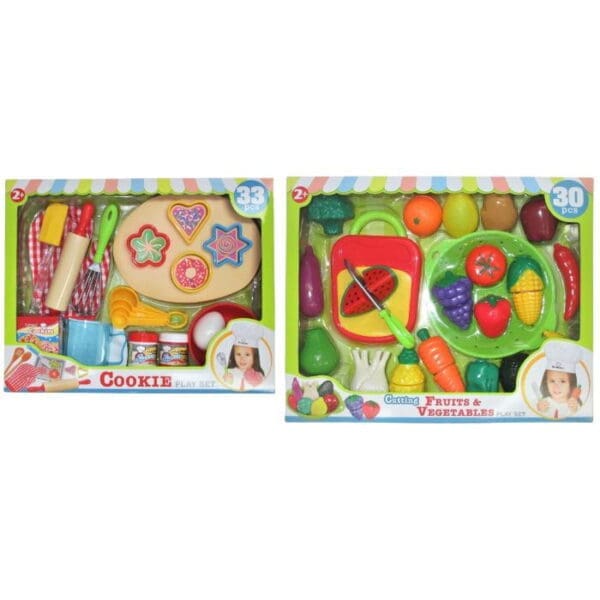 Spælimatur, 30 deilir, 2asst. frukt og grønmeti/køka