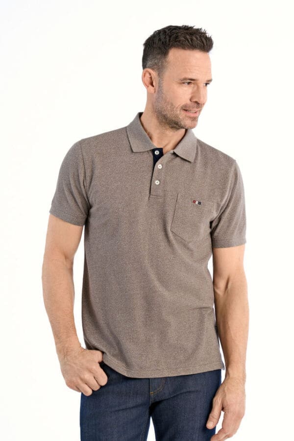 Polo t-shirt, brún