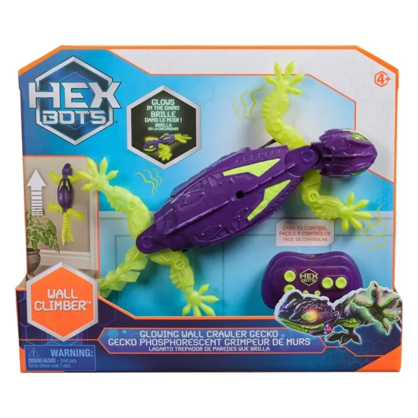 Hex Bots Wall Crawler Gecko Glow in The dark fjarstýrt fýrbein