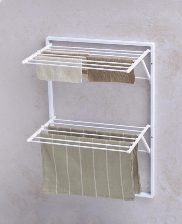 Turkistativ til vegg hvítt