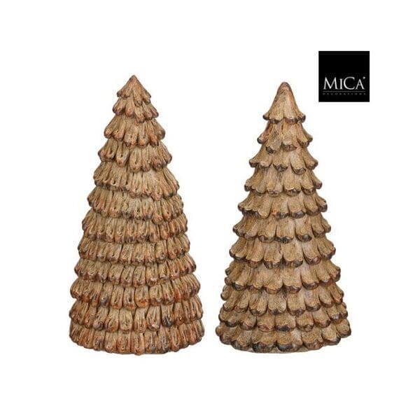 Jólatræ 23x12,5cm 2 asst., brúnt
