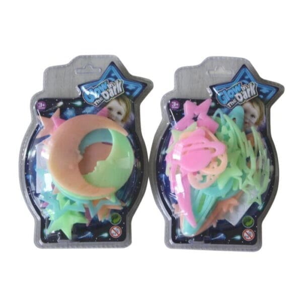 Glow in the Dark stjørnur 18 stk, 2 ass.+3 år