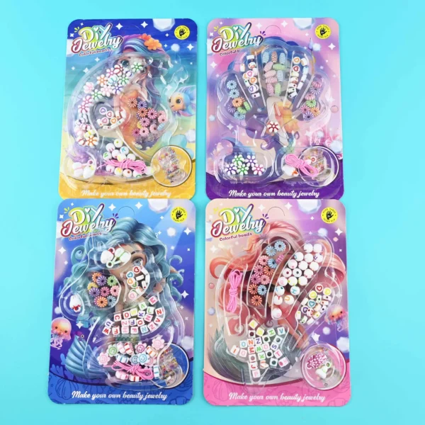 DIY Perlusett t/smykkur, havfrúgv, 4ass