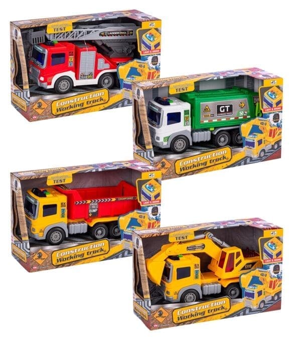 Speed truck arbeiðsbilar v/ljóð og ljós 4ass