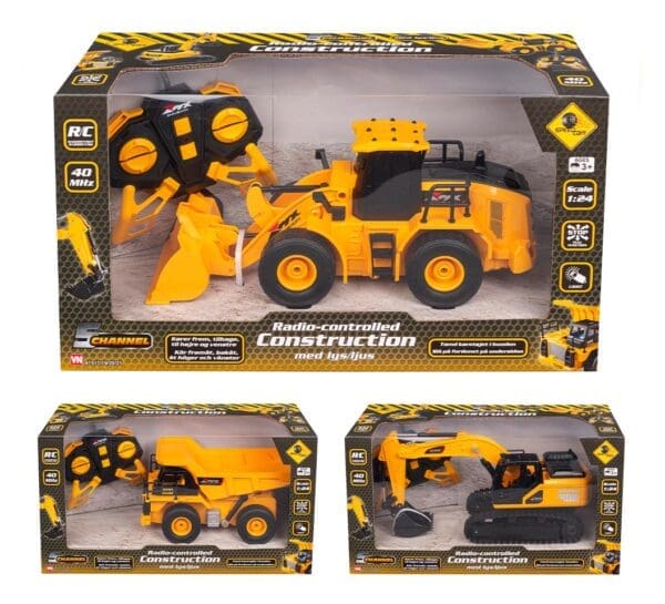 R/C Construction arbeiðsbilar v/fjarstýring 3 ass.