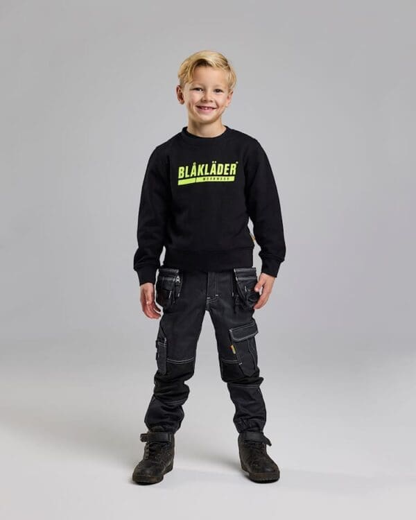 Sweatshirt til børn - Svørt/High Vis gul