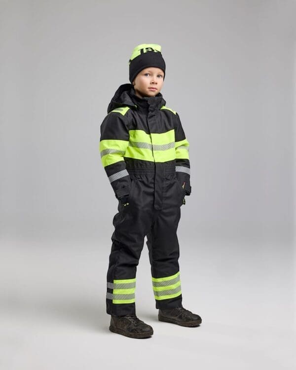 Kavadrakt til børn - Svørt/High Vis gul