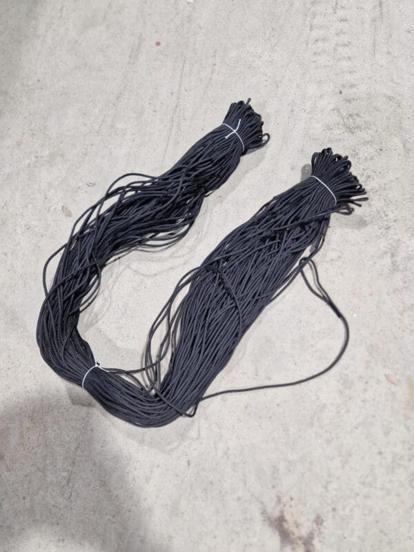 Snoods braided Ø 2,5 - 2,7mm black round 1M, 7cm loop both ends