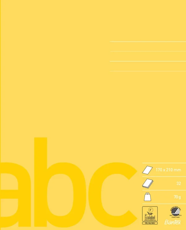 Skúlahefti ólinjera A5 17x21cm, gult