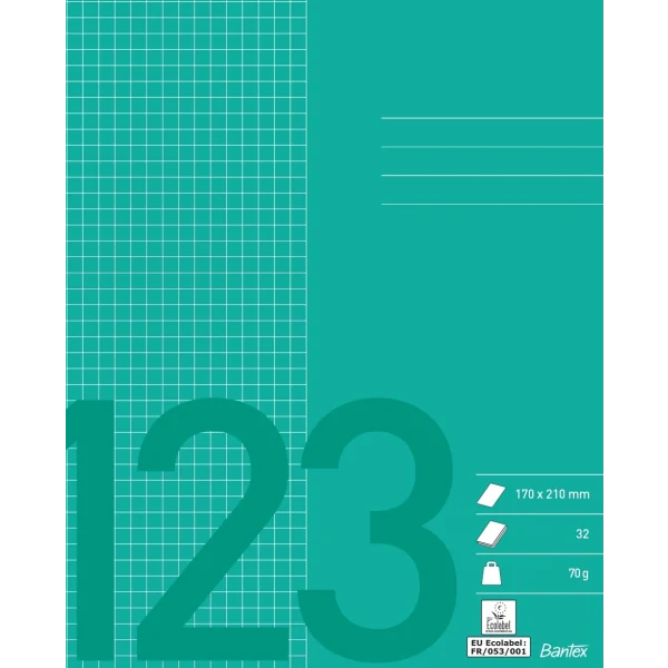 Skrivihefti Standard 17x21cm, kvadratiskt, grønt