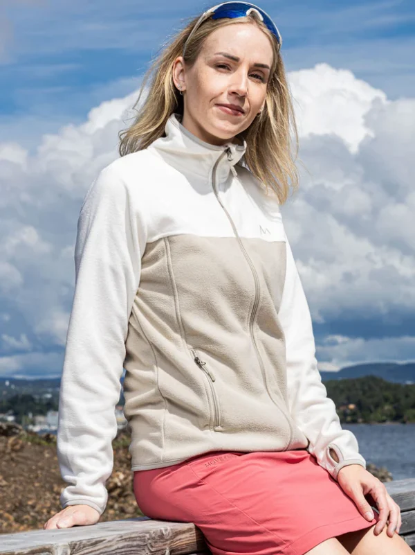 Utne fleecejakki til kvinnur, hvítur/beige
