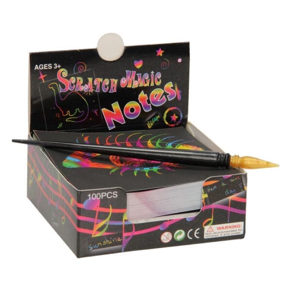 Magic Color Scratch Notes with pen. 100 Sheets.