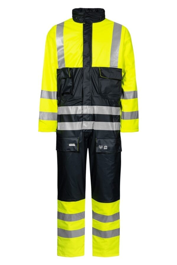 Termodrakt, fórað, HI-VIS gul/navy