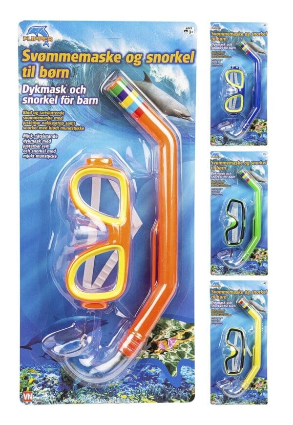 Snorklisett, maska og snorkil sett til børn