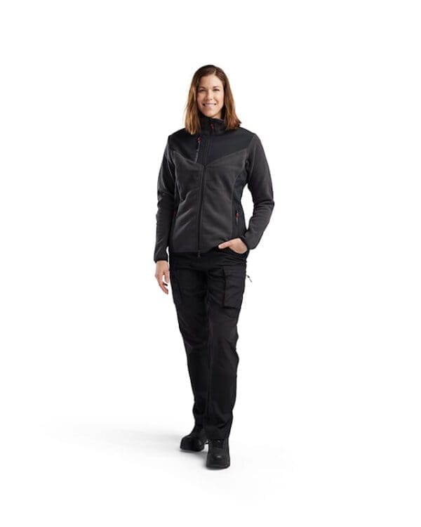 Softshell fleecejakki til kvinnur koksgráur/svartur