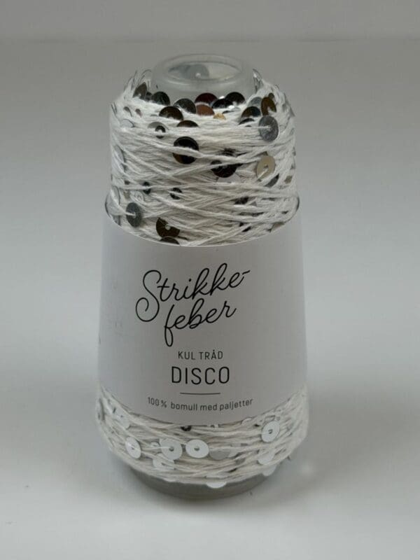 Disco #11 Hvid med sølvpailletter