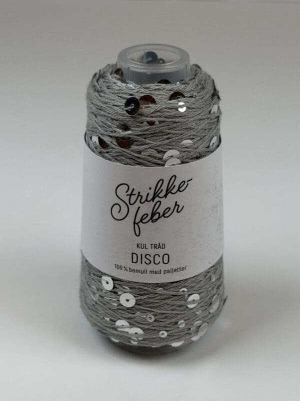 Disco #02 Lysegrå med sølvpailletter