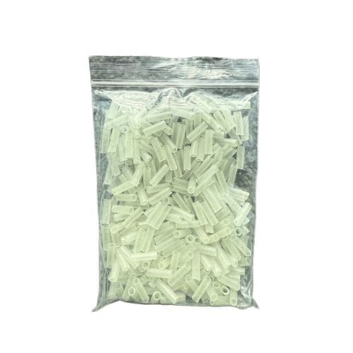 Gummi Agn str. 2,5 - Hvid glow in dark 30g/pr pose - antal ca 250-300stk