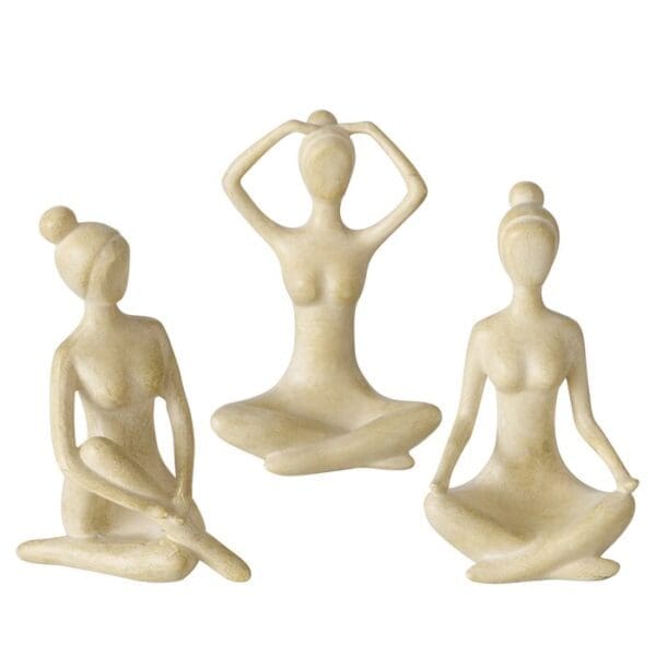 Yoga figurar kvinnur, 3 ass. H: 10cm