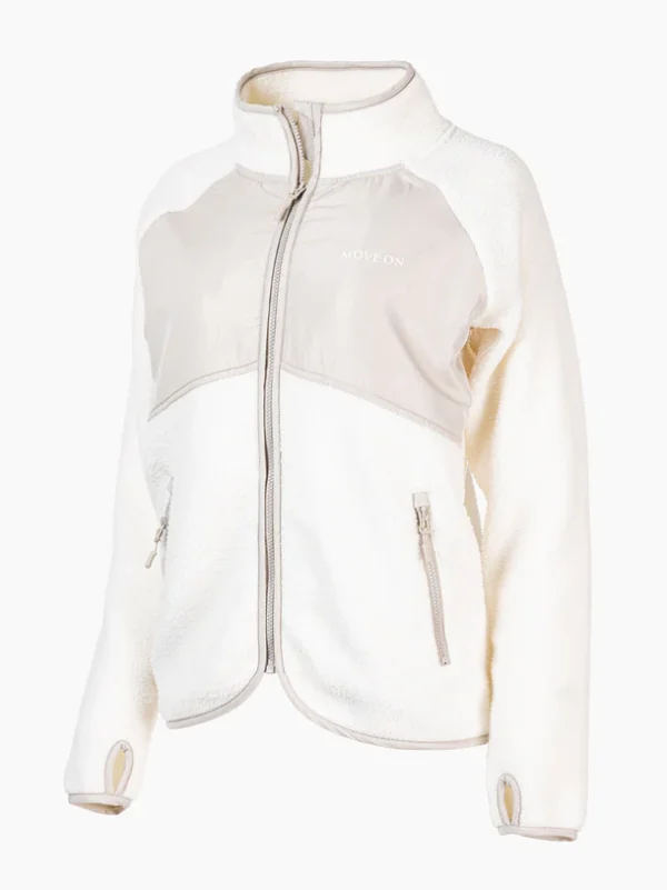 Hallingdal fleecejakki til kvinnur, hvítur/beige