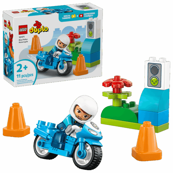 Blå politimotorcykel