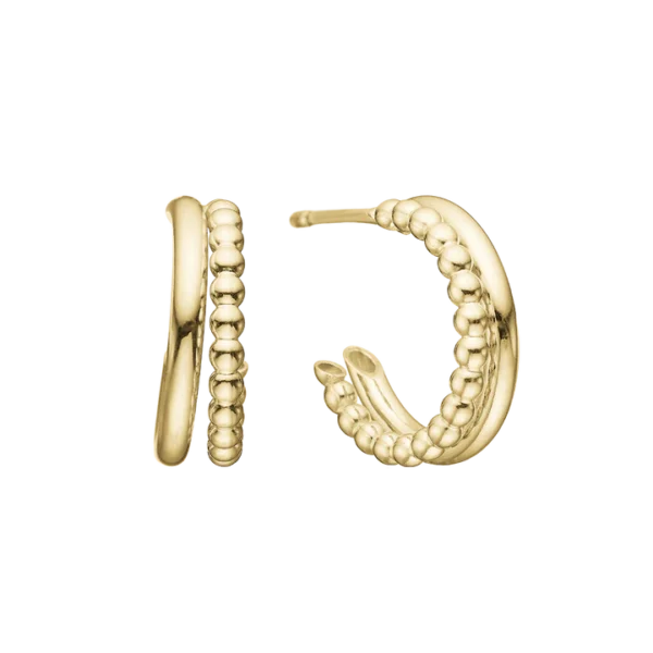 Hálvcreol, gyltir oyraringar Ø14mm, sterling silvur