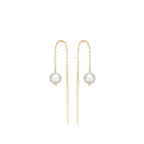 Gyltir oyraringar, keta v/perlu, sterling silvur