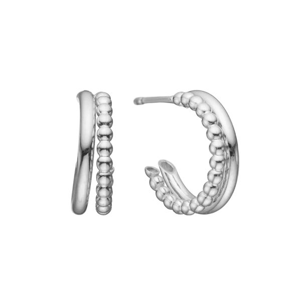 Hálvcreol oyraringar Ø14mm, sterling silvur