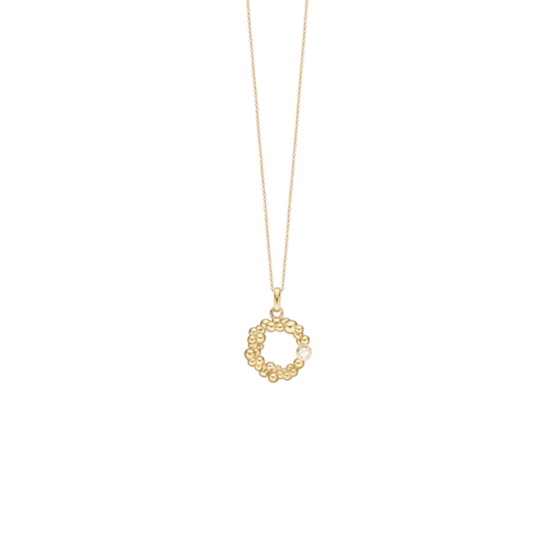 Tankebobler, gylt hálsketa 45cm, sterling silvur