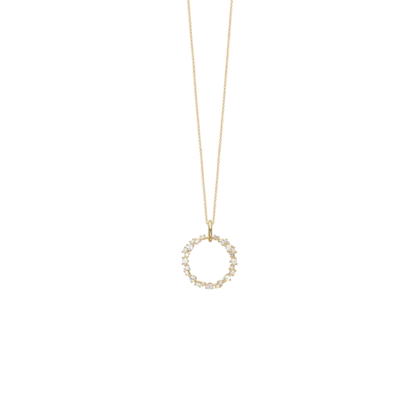 Evig Kærlighed, gylt hálsketa 45cm, sterling silvur