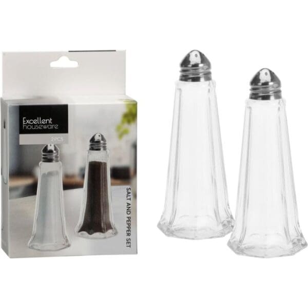 Salt og pipar sett, glas 44ml Ø2/4cmx11cm