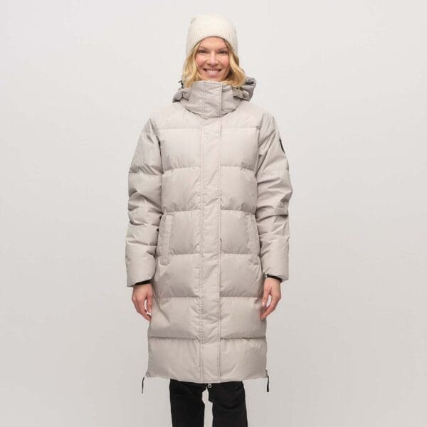 W Haugland dúnfrakki Vapor Blue ljósagráur