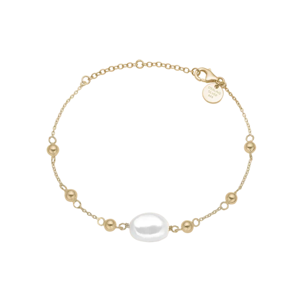 Armband v/barok perlu, gylt, sterling silvur