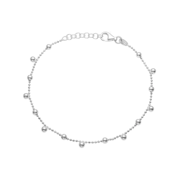 Armband v/kúlum 17+3cm, sterling silvur