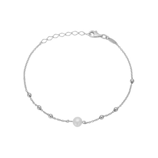 Armband v/perlu, 20cm, sterling silvur