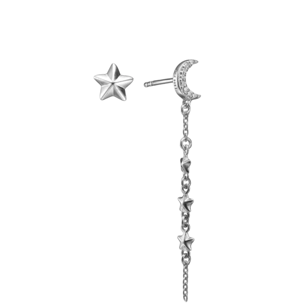 Oyraringar Moon & Starsdrop, sterling silvur