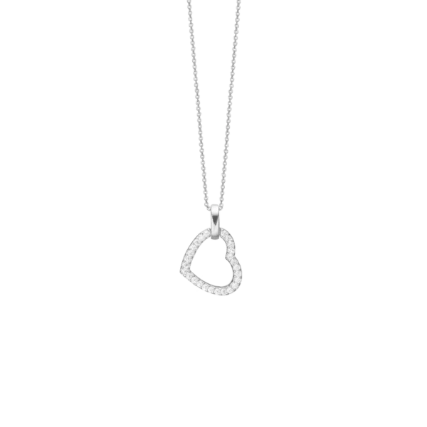 Hálsketa v/hjarta, 45cm, sterling silvur