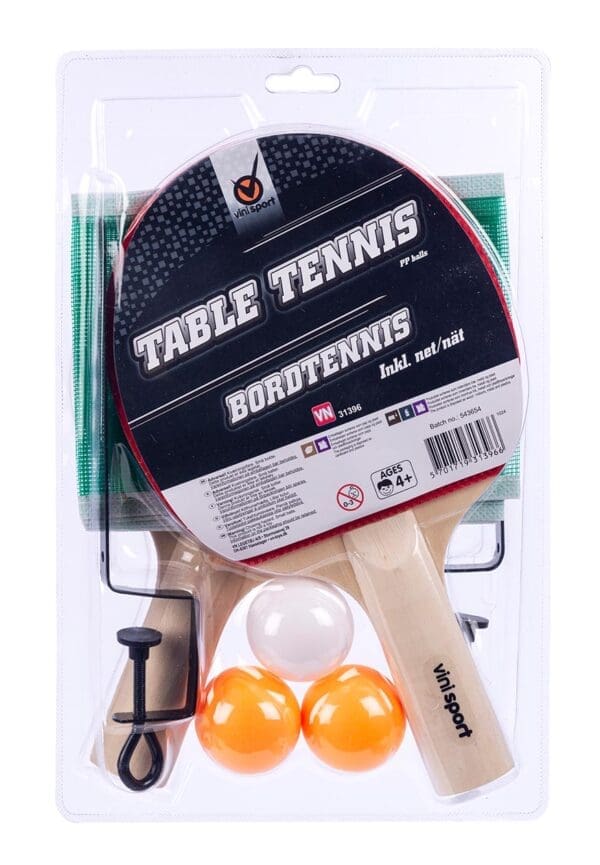 Borðtennis +2 bat, net og bóltar